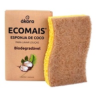 Kit 5 Esponjas de Coco Natural Akora Ecomais - Limpesa Ecológica e Eficiente para Cozinha - imagem 2