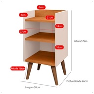 Mesa de Cabeceira Charme 61x30x30cm - Moderna, Versátil e Ecológica para Quartos Pequenos - imagem 3