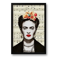 Quadro Decorativo Frida Kahlo com Moldura Premium - 40x60cm | Arte Ecológica em Vinil Fosco - imagem 2