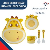 Jogo de Alimentação Ecológico para Bebês com 5 Peças - Coleção Girafa - imagem 5