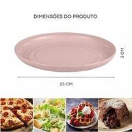 Conjunto de 4 Pratos Ecológicos de Palha de Trigo - Resistentes, Reutilizáveis e Seguros para Microondas - imagem 4
