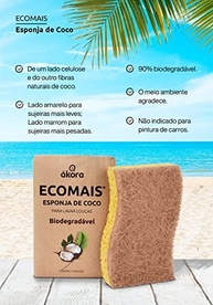 Esponja de Coco Ecomais Ákora - Limpeza Profunda Sustentável - imagem 3