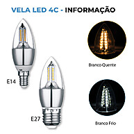 Lâmpada LED Vela E27: Ilumine com Economia! - imagem 2