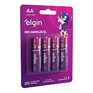 Kit Pilhas Recarregáveis AA e AAA Elgin – Sustentável e Econômico - imagem 2