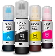 Epson Pacote com 4 tintas Ecotank preto, ciano, magenta e amarelo para L1110, L1210, L3110, L3210, L3150, L3250, L5190, L5290, Code T544520-4P - imagem 4