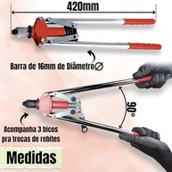 Alicate Rebitador Manual Profissional 420mm EDA - Ação Única para Construção e Indústria - imagem 3