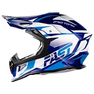 Capacete Motocross Fast Tech Limited Edition 56 Azul/Branco: Segurança e Estilo para suas Aventuras - imagem 1