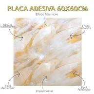 Placas Adesivas 3D Mármore Bege 60x60cm - 10 Peças Impermeáveis com Efeito Luxuoso - imagem 4