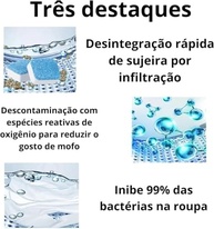 Kit 10 Pastilhas Limpa Máquinas de Lavar Roupas - Efervescentes e Antibacterianas - imagem 5