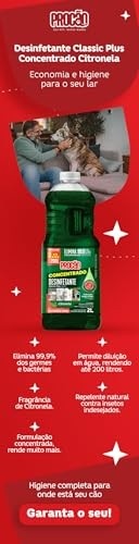 Desinfetante Concentrado Procão Classic Plus Citronela 2L - Bactericida com 99% de Eficácia - imagem 5