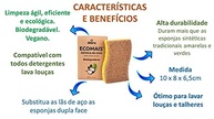 Kit 5 Esponjas de Coco Natural Akora Ecomais - Limpesa Ecológica e Eficiente para Cozinha - imagem 4