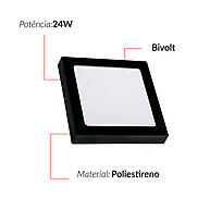Kit 10 Painéis LED Plafon Pop Sobrepor 24W 4000K – Iluminação Moderna e Eficiente - imagem 2