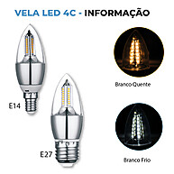 Lâmpada Vela LED E27 4W: Iluminação Moderna e Eficiente - imagem 2