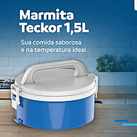 Marmita Térmica 1,5L Azul – Prática, Segura e Eficiente - imagem 2