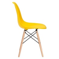 Cadeira Charles Eames Eiffel DSW Amarela - Design Moderno com Pés de Madeira Clara - imagem 4