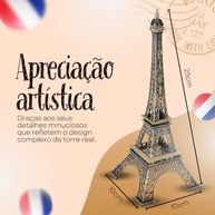 Torre Eiffel Decorativa Metálica 25cm - Charme Francês para Ambientes Elegantes - imagem 3