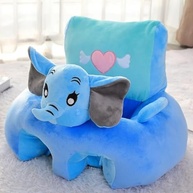 Assento Bebê Almofada Sofá Confortável com Enchimento Antialérgico - Elefante Azul - imagem 5