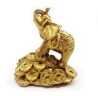 Elefante Feng Shui Dourado em Moedas de Dinheiro - Estátua da Riqueza e da Sorte - imagem 4