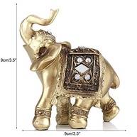 Estátua de Elefante Dourada com Tronco para Cima - Simboliza Sorte, Riqueza e Proteção para Casa e Escritório - imagem 4