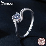 Anel de Prata Moissanita Bamoer 925: Elegância! - imagem 2
