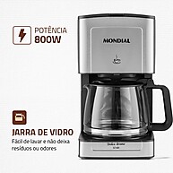 Cafeteira Elétrica Mondial Dolce Arome – 32 Xícaras de Café com Elegância - imagem 2