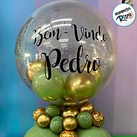 Balão Bubble Glitter Dourado: Decore com Elegância! - imagem 2