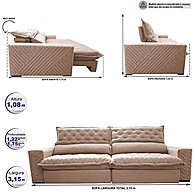 Sofá Retrátil e Reclinável 3,15m Spazus Bege: Conforto e Elegância - imagem 2