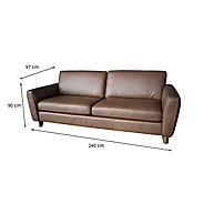 Sofá 3 Lugares em Couro Mel: Conforto e Elegância - imagem 2