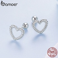 Brincos de Prata 925 Bamoer: Coração e Elegância - imagem 2