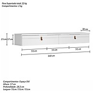 Rack Suspenso 160cm: Design e Elegância ✨ - imagem 2