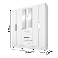Guarda Roupa Casal Branco 6 Portas: Tokio, Espaço e Elegância - imagem 2