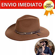 Fedora Marrom Aveludado Premium: Estilo e Elegância - imagem 1