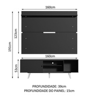 Rack e Painel TV 65” Dubai Madesa: Preto e Elegância - imagem 2