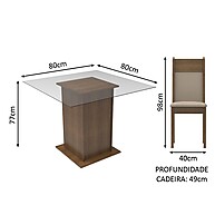Sala de Jantar Compacta Madesa Moni: Vidro e Elegância - imagem 2
