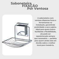 Saboneteira Cromada: Sem Furos, Elegância! - imagem 2