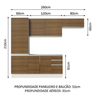Cozinha Compacta 260cm Madesa Acordes: MDF, Elegância! - imagem 2