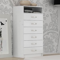 Cômoda Atlas 6 Gavetas para TV - Design Elegante em Branco Evidência - imagem 2
