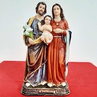 Imagem da Sagrada Família em Resina 20 cm – Decoração Religiosa Durável e Elegante - imagem 2