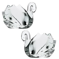 Kit com 2 Esculturas de Cisne em Vidro - 12cm - Decoração Elegante e Sofisticada - imagem 1