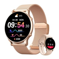 Smartwatch Feminino Elegante: Tela 1.32" Full Touch, IP68, Ligações Bluetooth e 100+ Modos Esportivos - Ouro - imagem 2
