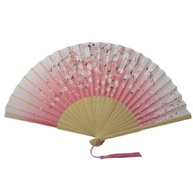 Leque de Madeira Oriental Japonês Estampado - Refrescante e Elegante (Branco Cerejeira) - imagem 3