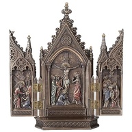 Estatueta Triptych Calvary 21cm Bronze - Decoração Elegante e Clássica - imagem 2