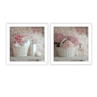 Kit 2 Quadros 18x18 cm com Flores Rosinha - Decoração Elegante para Banheiro e Lavabo - imagem 3