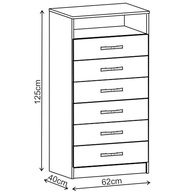 Cômoda Atlas 6 Gavetas para TV - Design Elegante em Branco Evidência - imagem 3