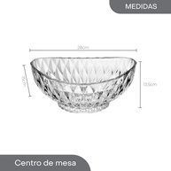 Centro de Mesa de Cristal Ecológico Diamond 28x28cm - Design Elegante e Sustentável - imagem 4