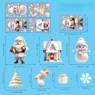 4 Adesivos de Janela de Natal Brancos - Decoração Elegante para Inverno e Festas - imagem 3