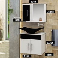 Gabinete de Banheiro Bali 50cm: Completo e Elegante - imagem 2