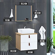 Gabinete Banheiro 45cm Berlim: Completo e Elegante - imagem 2