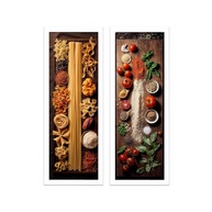 Kit 2 Quadros Decorativos para Cozinha Italiana com Moldura e Vidro - Design Elegante e Durável - imagem 1