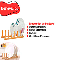 Suporte Escorredor de Bambu com 6 Divisórias - Prático e Elegante - imagem 1